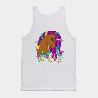 Black Unicorn | Afro Unicorn With Braided Mane Tank Top